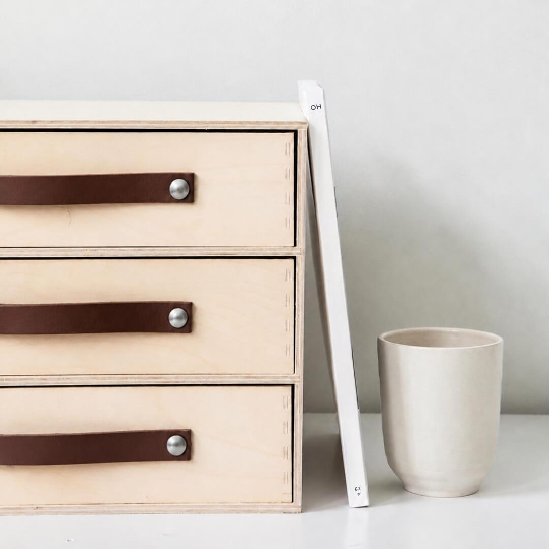 Leren handgreep  |  Donkerbruin eco friendly